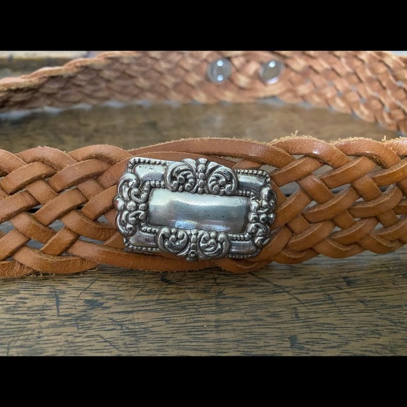 Fossil Brown Braided Leather & Silver Belt - Picture 4 of 8